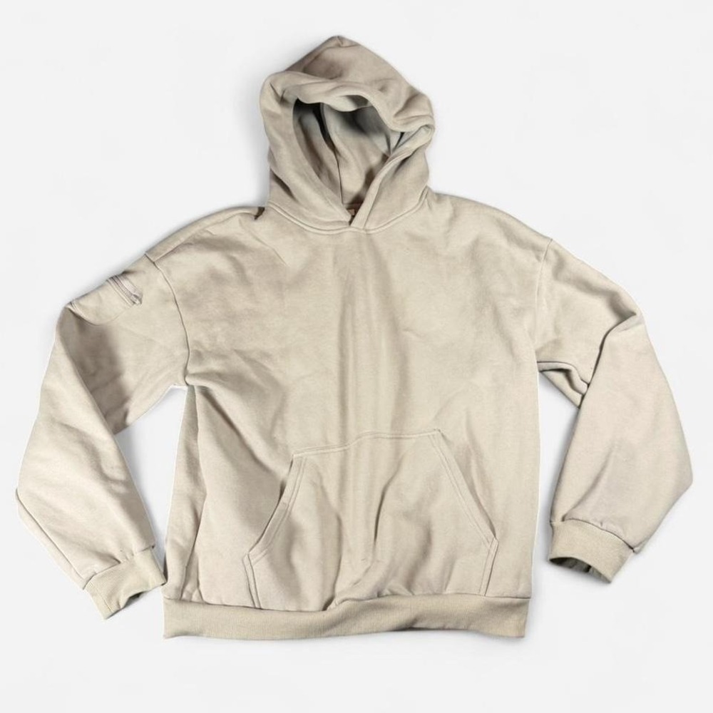 Comfrt Travel Essentials Beige Hoodie Size 2XL Unisex Boxy Fit Comfort